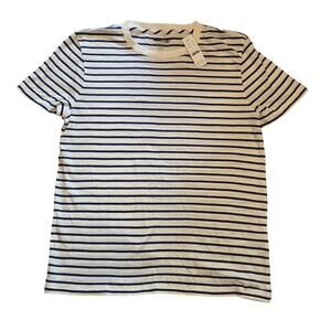 New W/Defect J Crew Vintage Jersey Crewneck T-shirt in Blue/Ivory Stripe Small